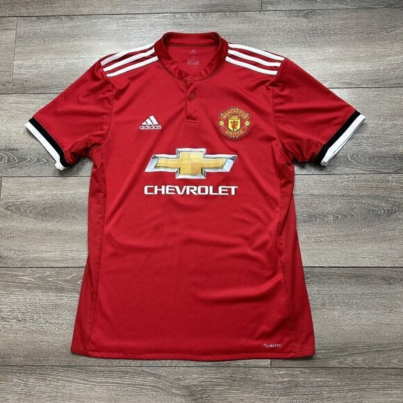 Manchester United Football Jersey Home Shirt 2017/2018 size M Jones #4 Red - Picture 1 of 6